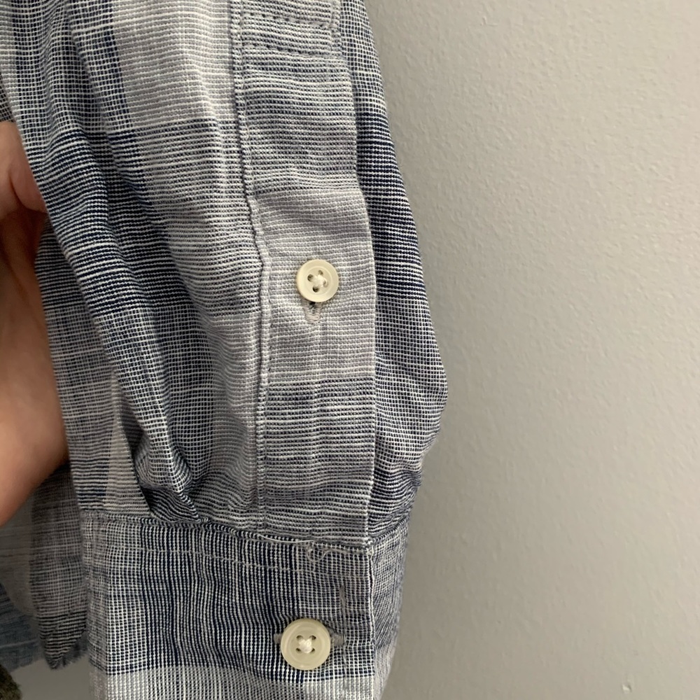 Blue plaid button down - Picture 3 of 9